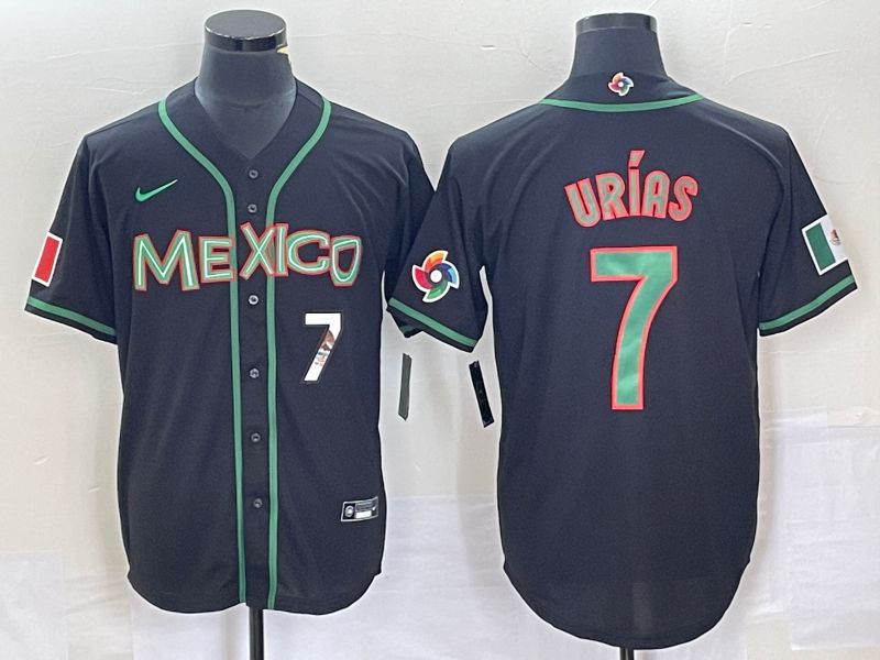 Men 2023 World Cub Mexico #7 Urias Black green Nike MLB Jersey1->more jerseys->MLB Jersey